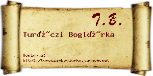 Turóczi Boglárka névjegykártya